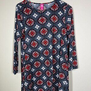 Authentic JK Youth Girls Red White and Black Floral Print LS Dress!